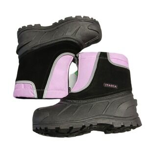 Itasca Snow Stomper Pac Boots Girls Size 4 Multi Leather Reflective Trim Zip Up